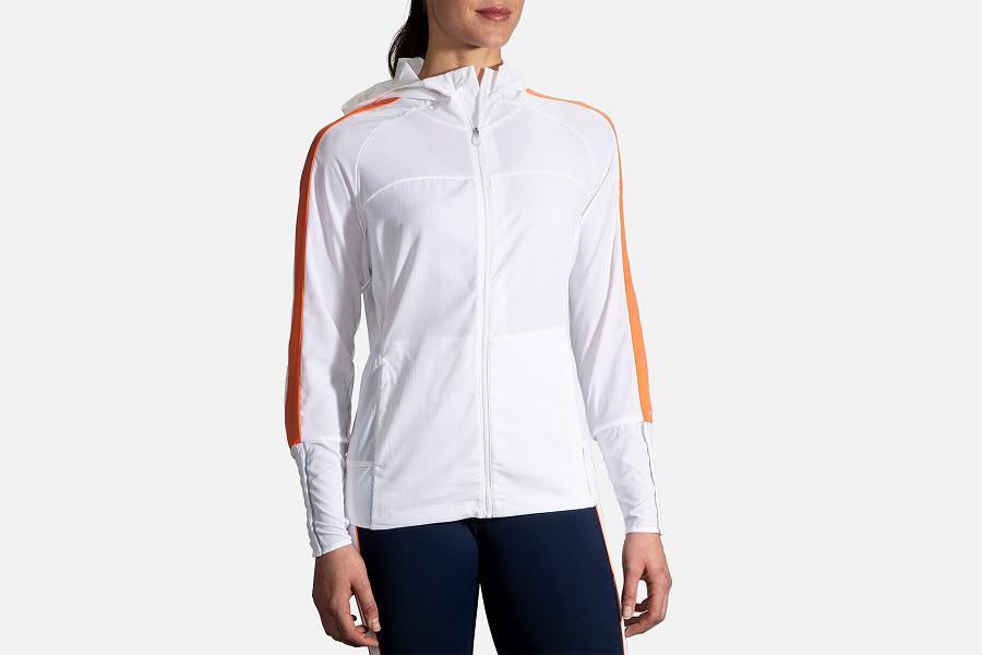Brooks Canopy Women Athletic Wear & Running Jacket White ESH248391